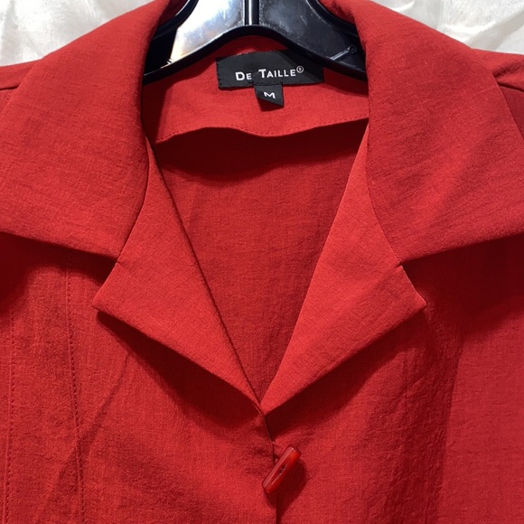 DE TAILLE RED POLYESTER SHIRT JACKET SZ M - Picture 8 of 13
